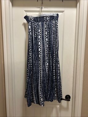 EARTHBOUND Navy & White super wide leg pants